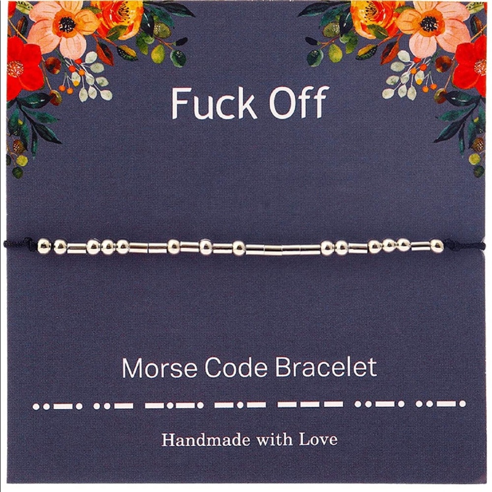 Handmade Fuck Off Morse Code Bracelet Hidden Gift